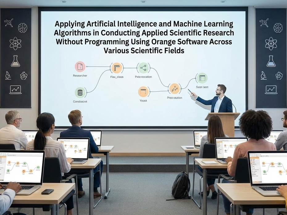 Applying Artificial Intelligence and Machine Learning Algorithms in Conducting Applied Scientific Research Without Programming Using Orange Software Across Various Scientific Fields.